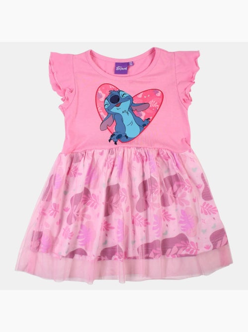 Disney - robe imprimée avec jupe en tulle, coupe décontractée, col rond et sans manches - Kiabi