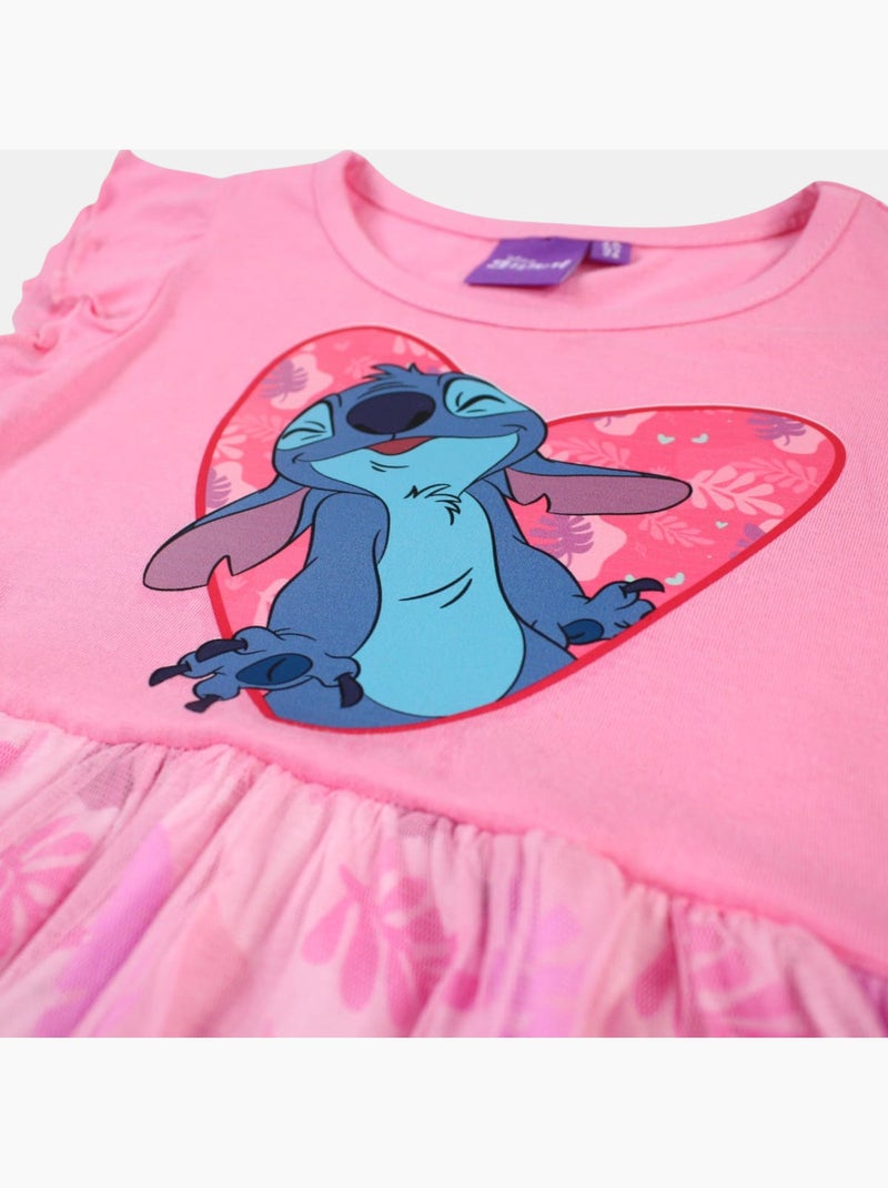 Disney - robe imprimée avec jupe en tulle, coupe décontractée, col rond et sans manches Rose - Kiabi