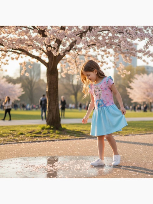 Disney - robe imprimée avec jupe en tulle, coupe décontractée, col rond et sans manches - Kiabi