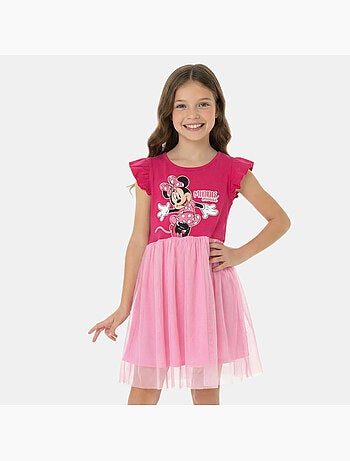 Disney - robe imprimée avec jupe en tulle, coupe décontractée, col rond et sans manches