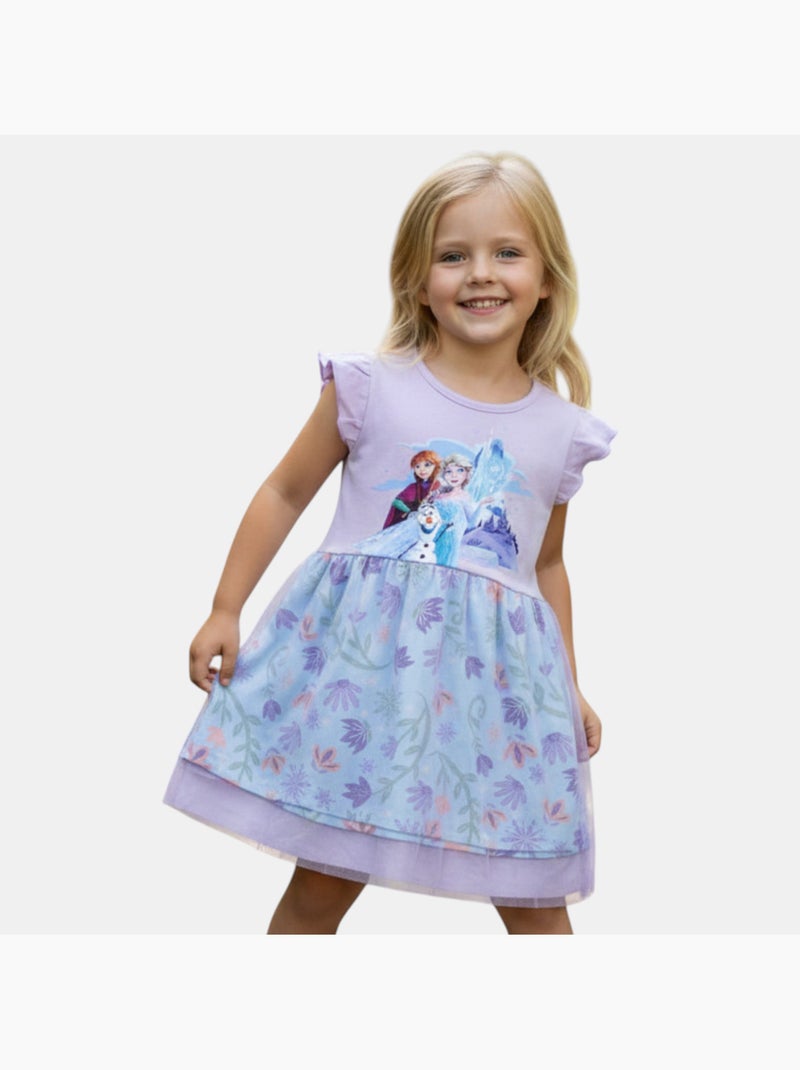 Disney - robe imprimée sans manches, jupe en tulle - Mauve - Fille - 17 ...