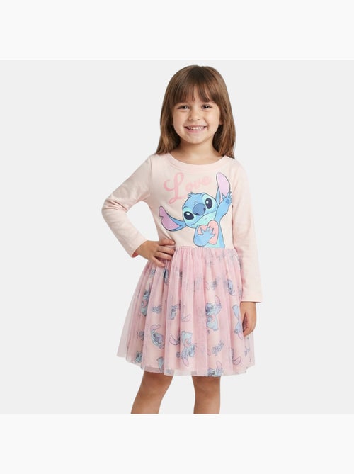 Disney - robe manches longues avec jupe en tulle, col rond - Kiabi Disney - robe manches longues avec jupe en tulle, col rond - Kiabi