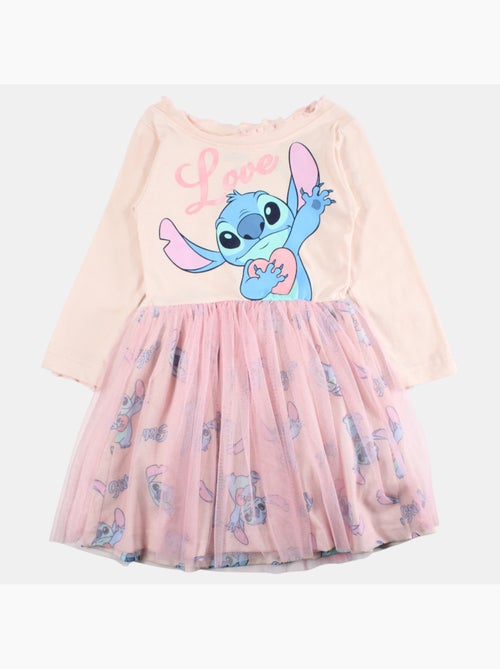 Disney - robe manches longues avec jupe en tulle, col rond - Kiabi Disney - robe manches longues avec jupe en tulle, col rond - Kiabi