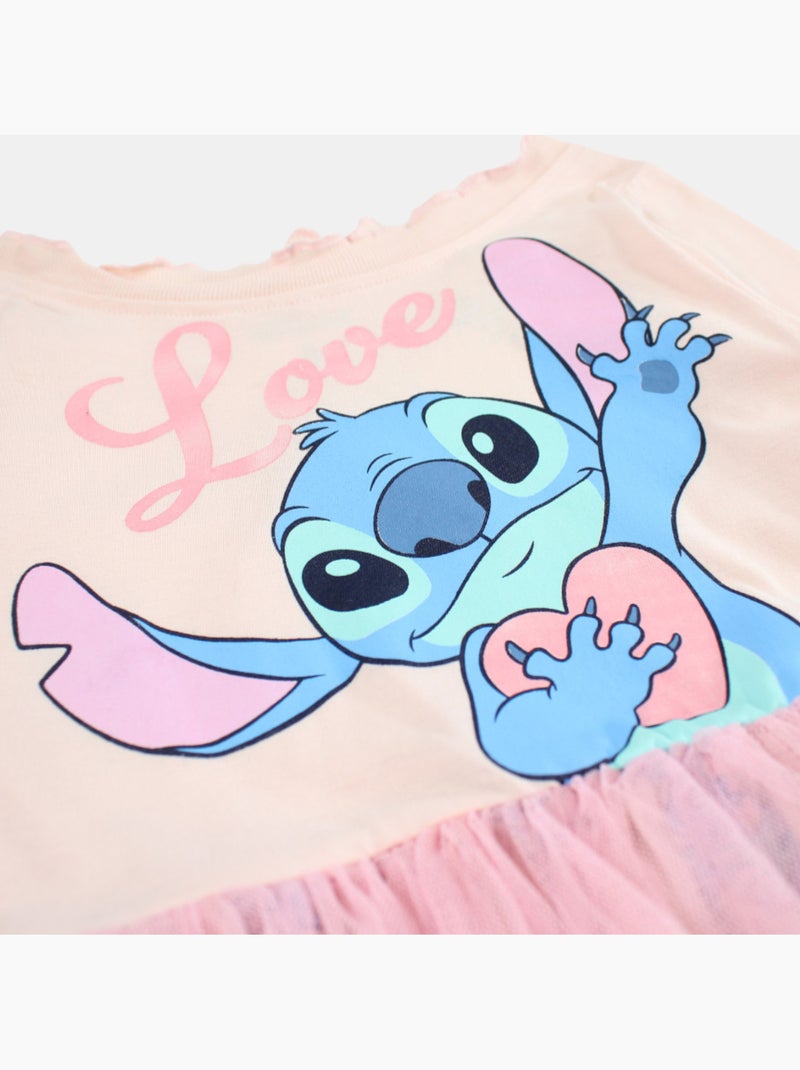 Disney - robe manches longues avec jupe en tulle, col rond Rose - Kiabi