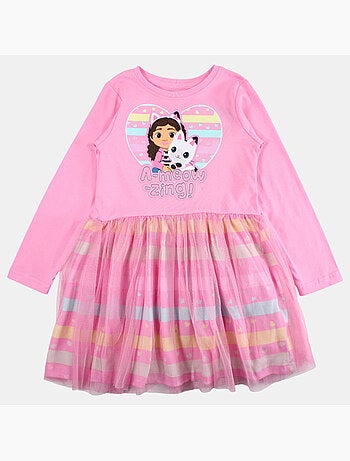Disney - robe manches longues avec jupe en tulle, col rond