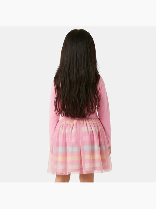 Disney - robe manches longues avec jupe en tulle, col rond - Kiabi Disney - robe manches longues avec jupe en tulle, col rond - Kiabi