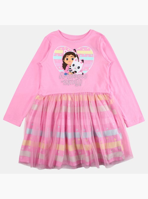 Disney - robe manches longues avec jupe en tulle, col rond - Kiabi Disney - robe manches longues avec jupe en tulle, col rond - Kiabi