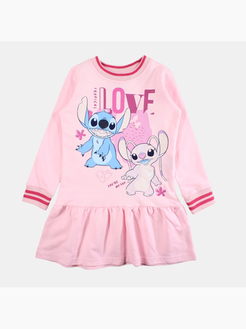 Disney - Robe manches longues avec personnages Rose - Kiabi