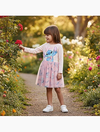 Disney - Robe manches longues avec tulle et motifs