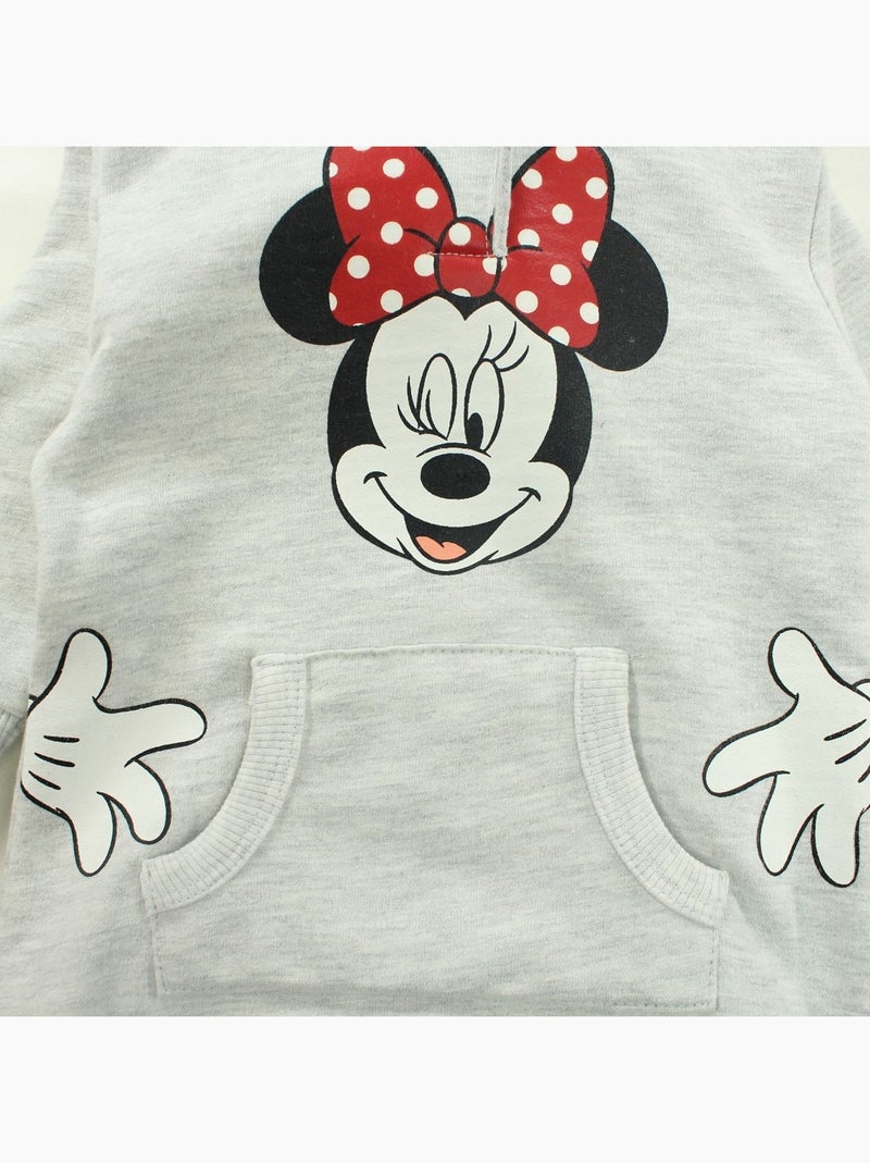 Disney - Robe polaire à capuche fille avec poche Kangourou Gris - Kiabi
