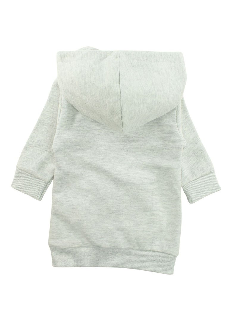 Disney - Robe polaire à capuche fille avec poche Kangourou Gris - Kiabi