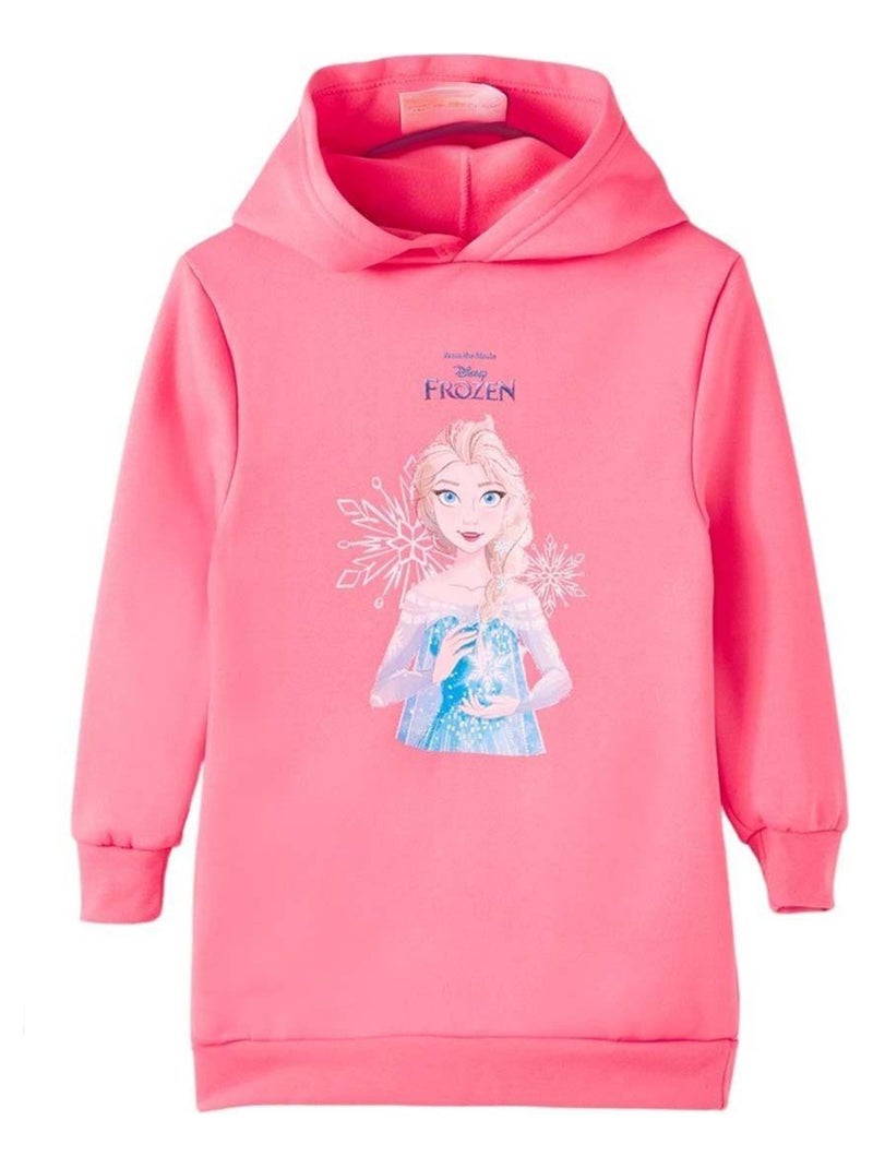 Disney - Robe Pull fille imprimé La Reine Des Neiges Rose - Kiabi