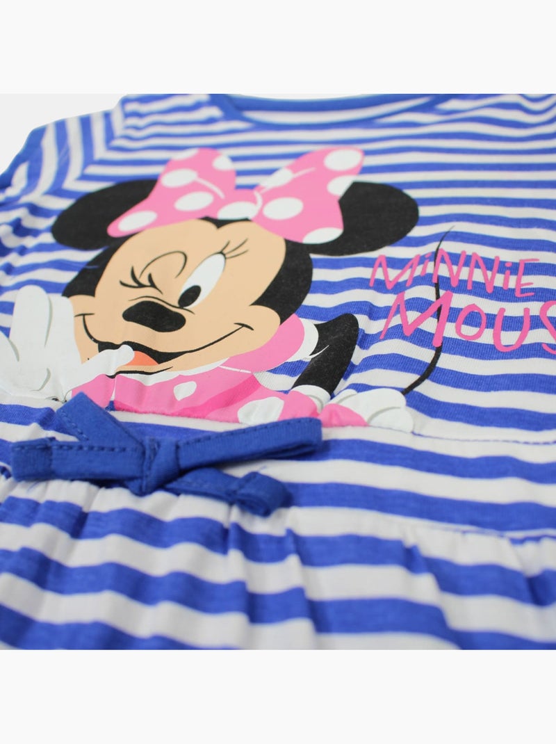 Disney - robe rayée imprimée manches courtes, col rond Bleu marine - Kiabi