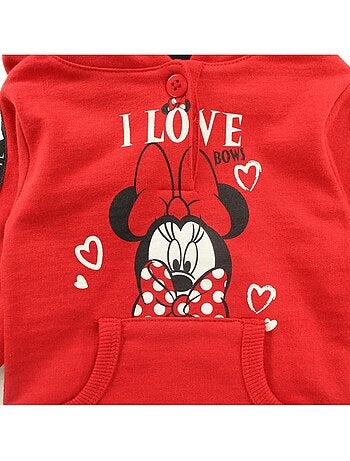 Disney - robe sweat à capuche et poche kangourou, coupe décontractée, col rond et manches longues
