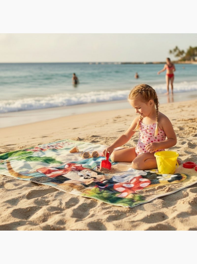 Disney - Serviette de plage décor plage et personnage Bleu - Kiabi