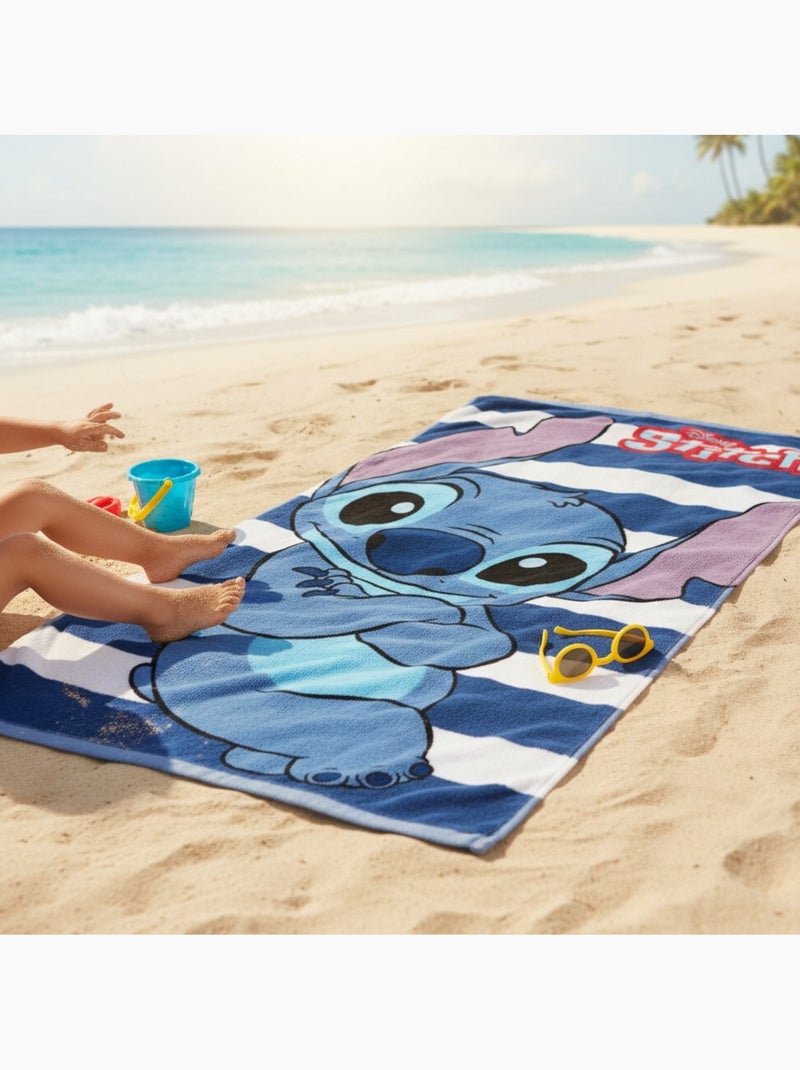 Disney - Serviette de plage lignes et personnage Bleu marine - Kiabi