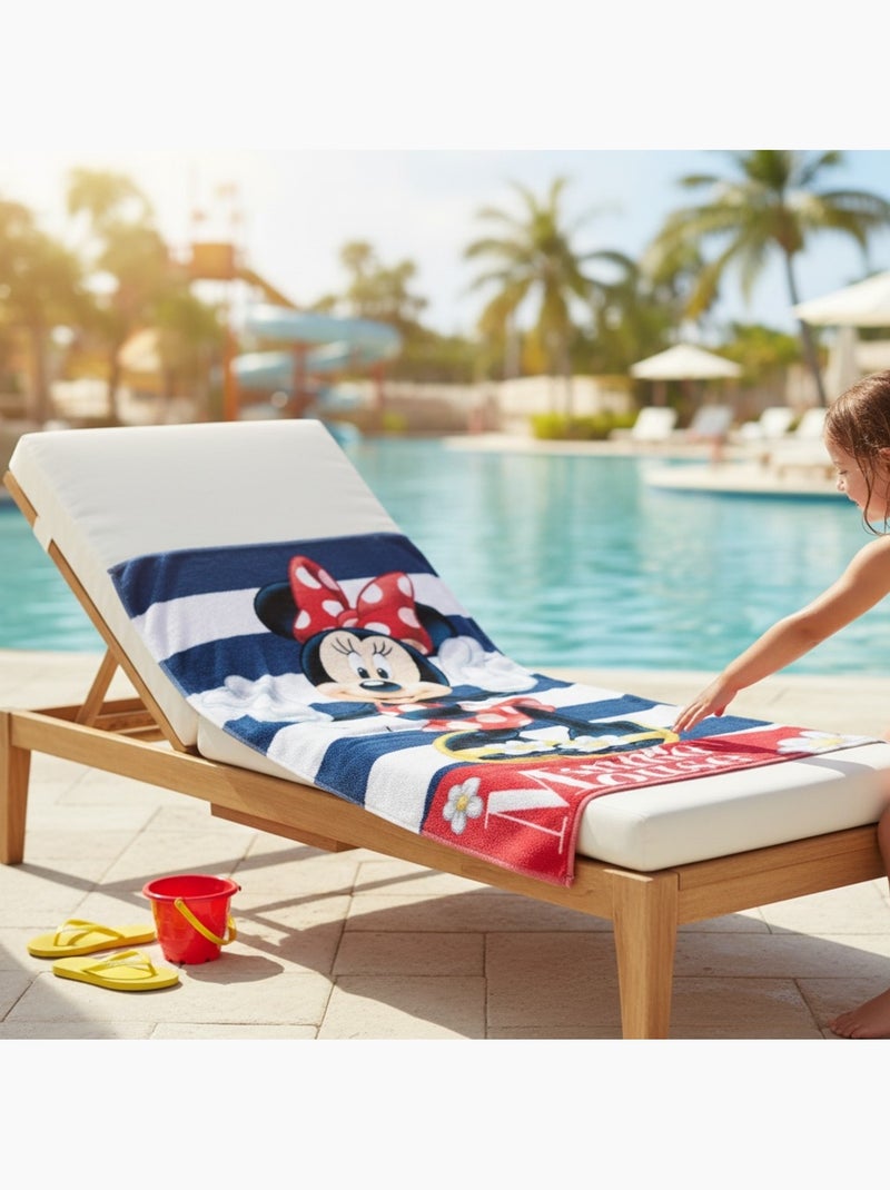 Disney - Serviette de plage lignes et personnage Bleu marine - Kiabi
