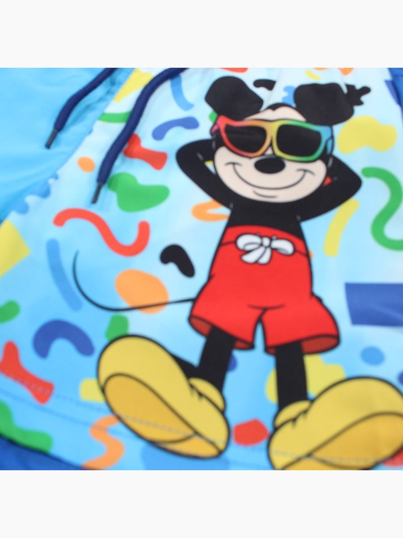 Disney - short de bain imprimé à cordon, coupe droite Bleu marine - Kiabi
