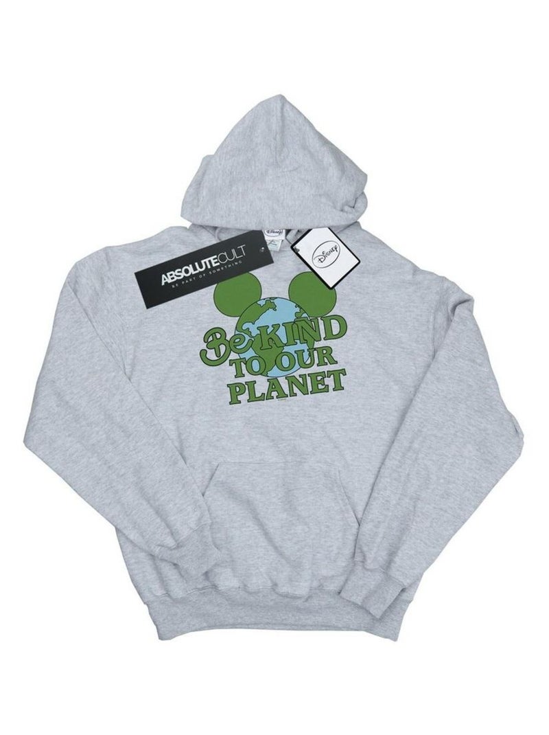 Disney - Sweat à capuche BE KIND Gris chiné - Kiabi