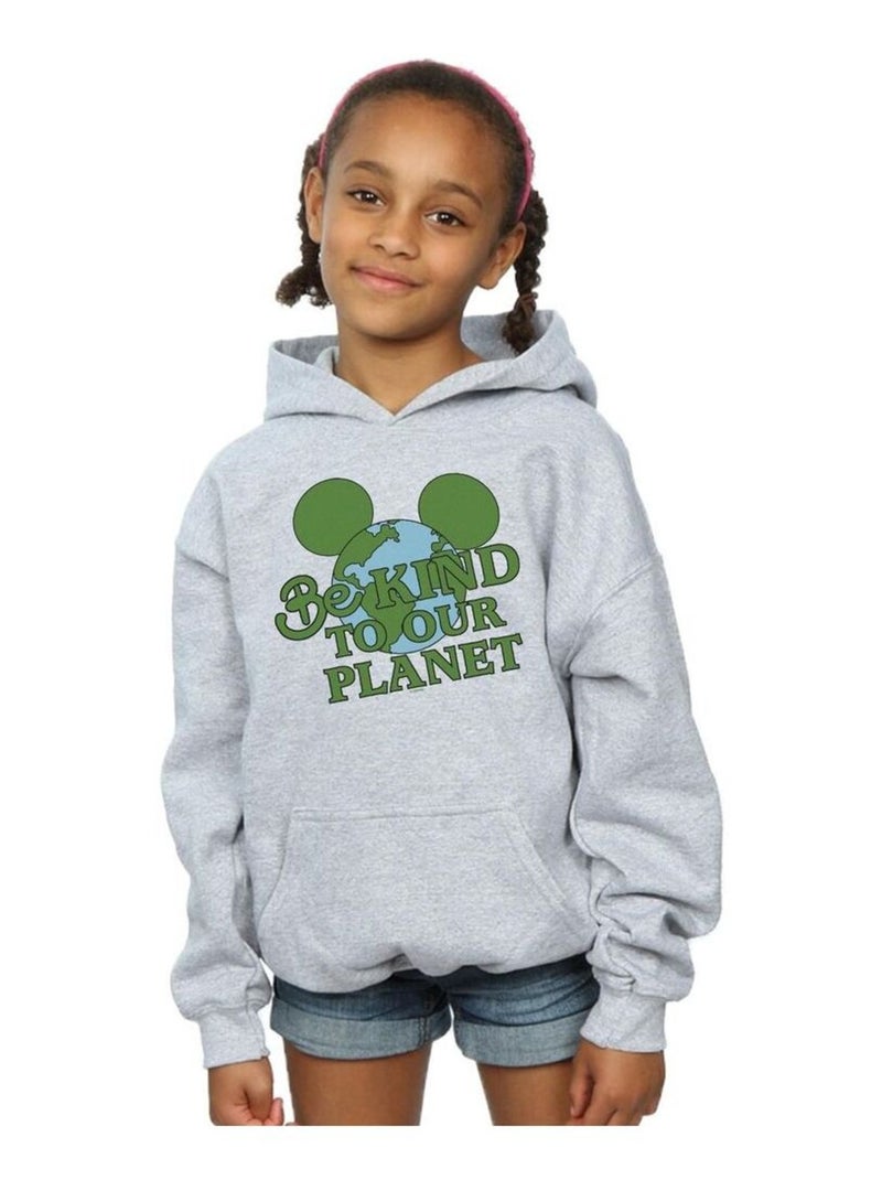 Disney - Sweat à capuche BE KIND Gris chiné - Kiabi