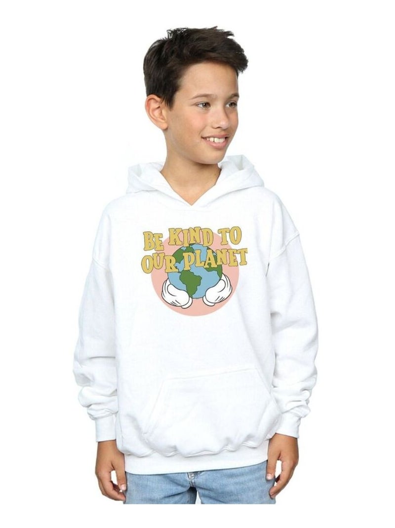 Disney - Sweat à capuche BE KIND TO OUR PLANET Blanc - Kiabi