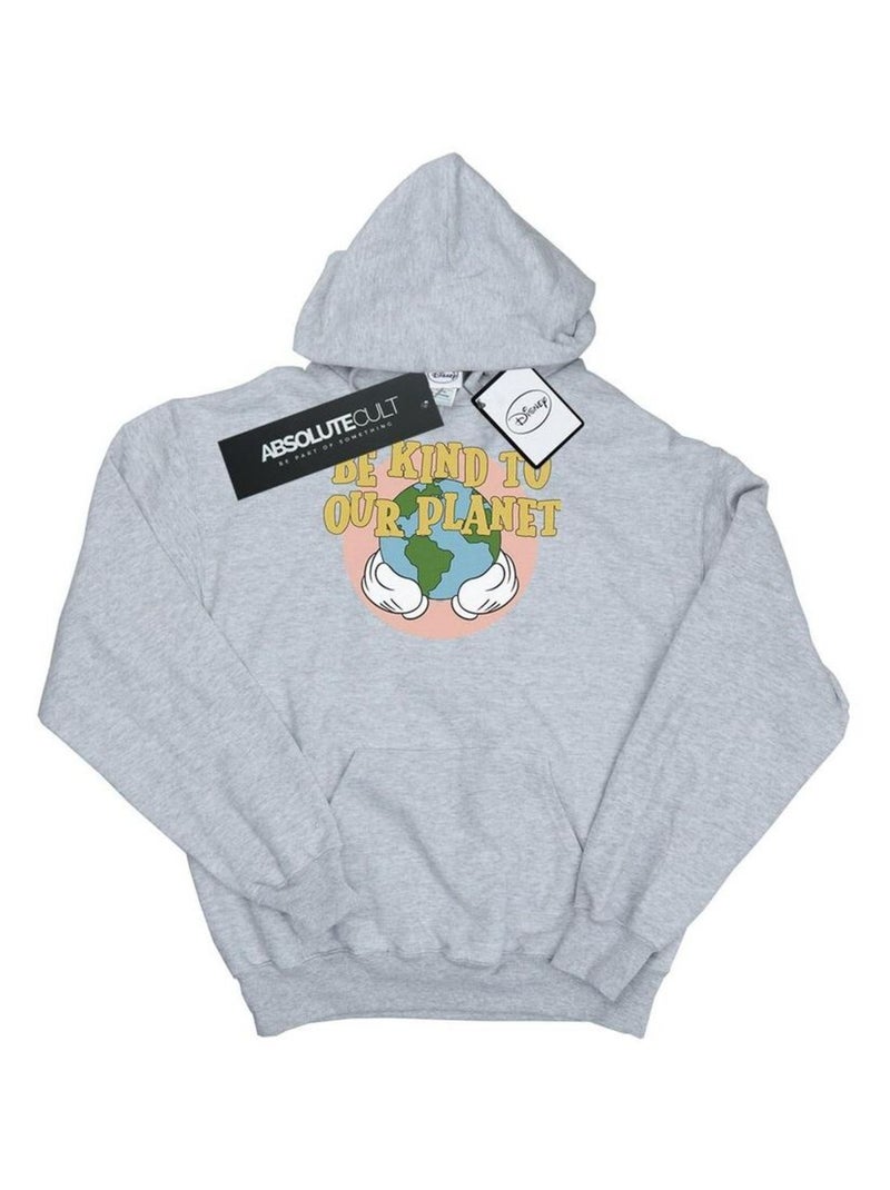 Disney - Sweat à capuche BE KIND TO OUR PLANET Gris chiné - Kiabi