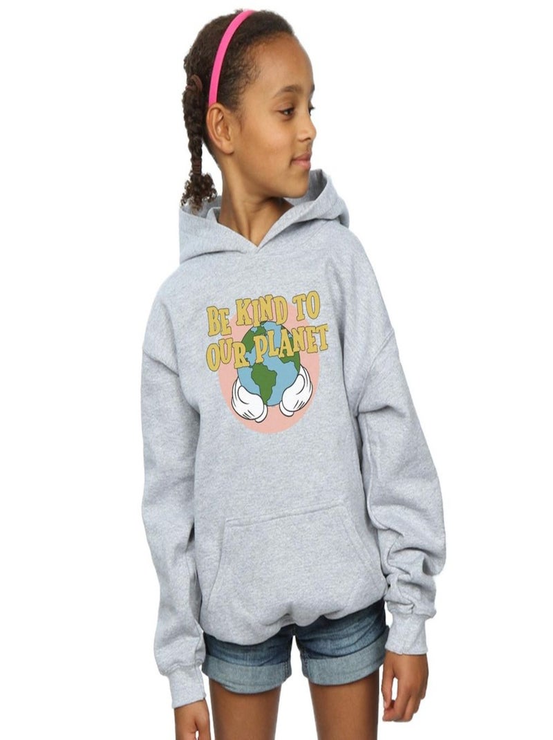 Disney - Sweat à capuche BE KIND TO OUR PLANET Gris chiné - Kiabi