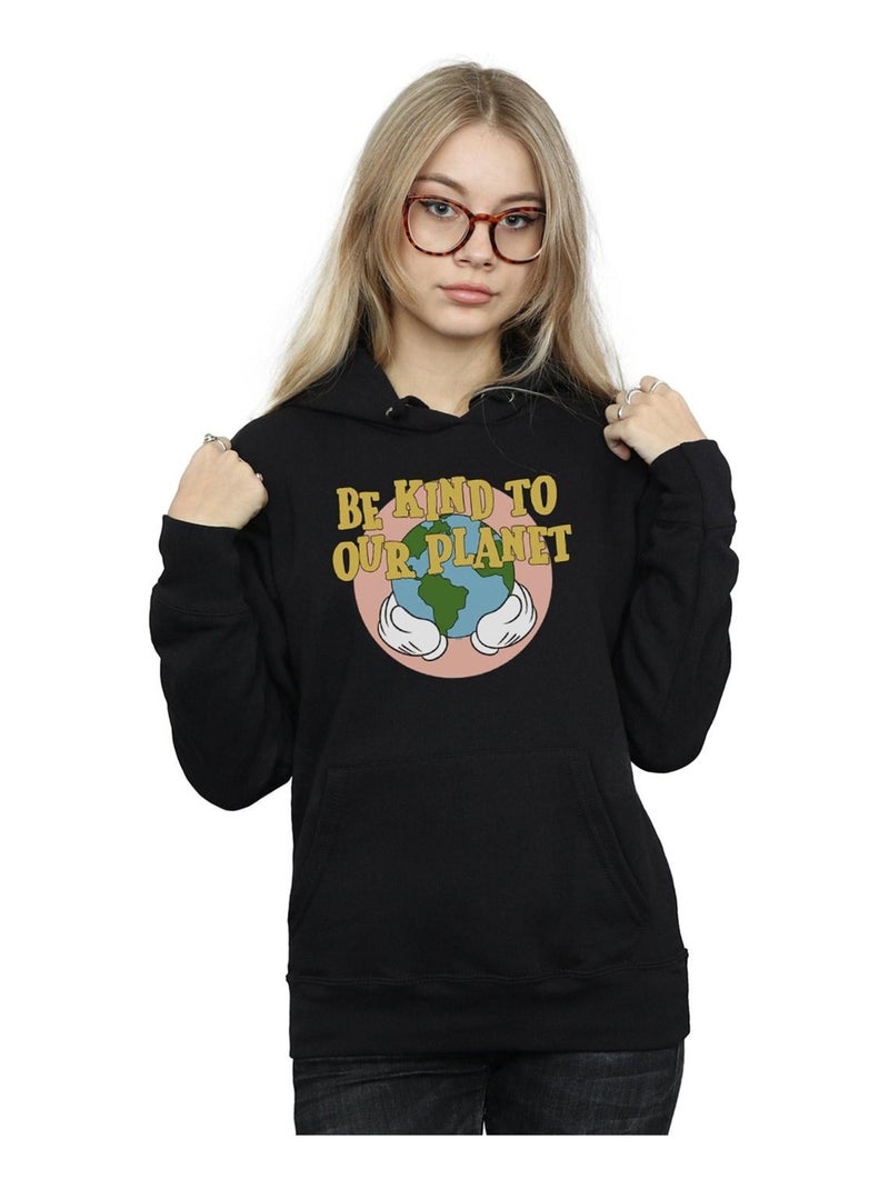 Disney - Sweat à capuche BE KIND TO OUR PLANET Noir - Kiabi