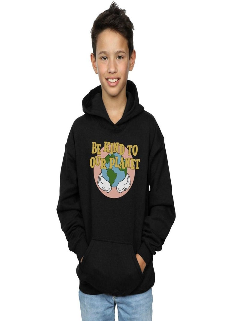 Disney - Sweat à capuche BE KIND TO OUR PLANET Noir - Kiabi