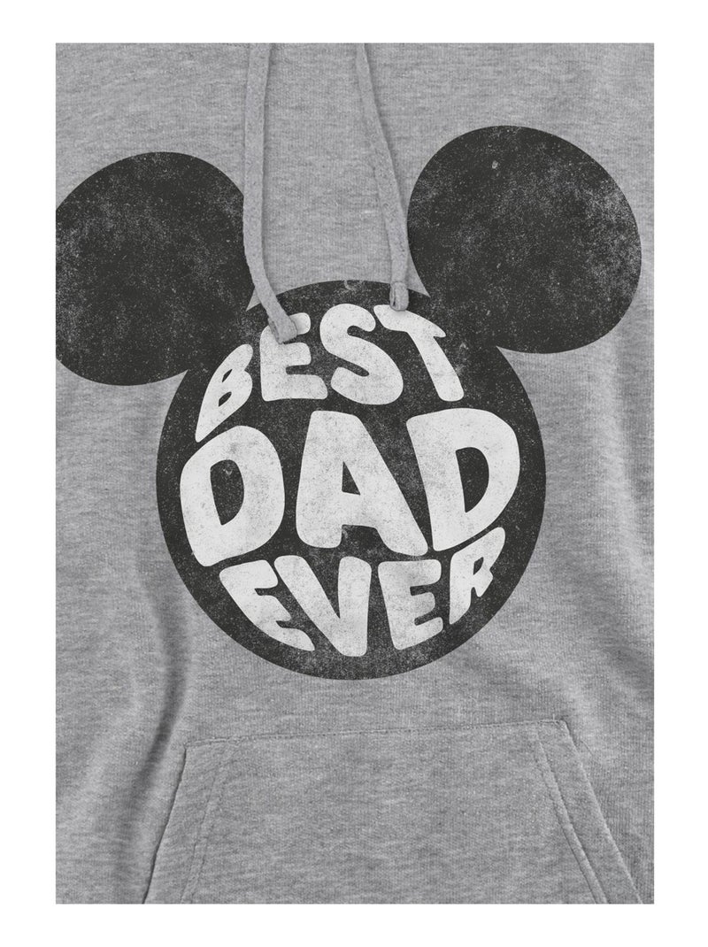 Disney - Sweat à capuche BEST DAD EVER Gris chiné - Kiabi