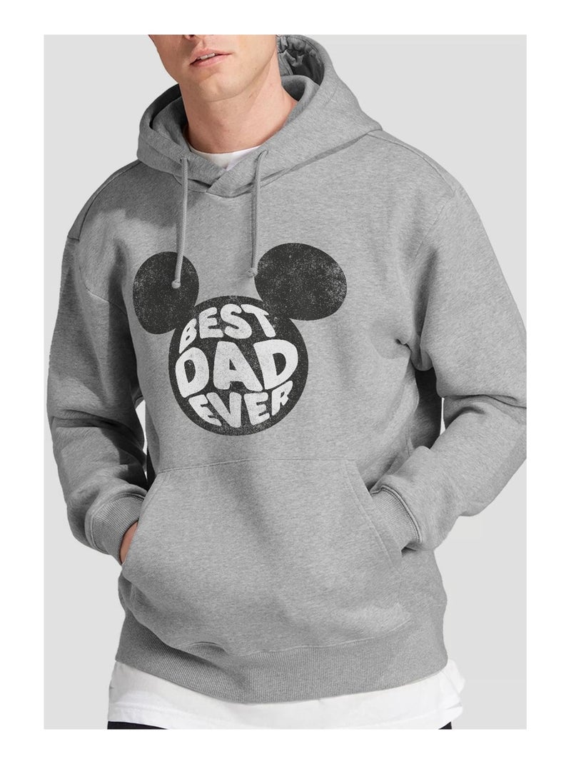 Disney - Sweat à capuche BEST DAD EVER Gris chiné - Kiabi
