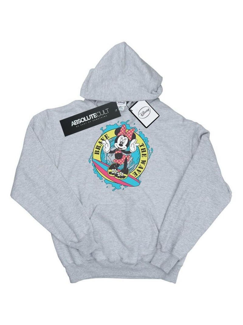 Disney - Sweat à capuche BRAVE THE WAVE Gris chiné - Kiabi