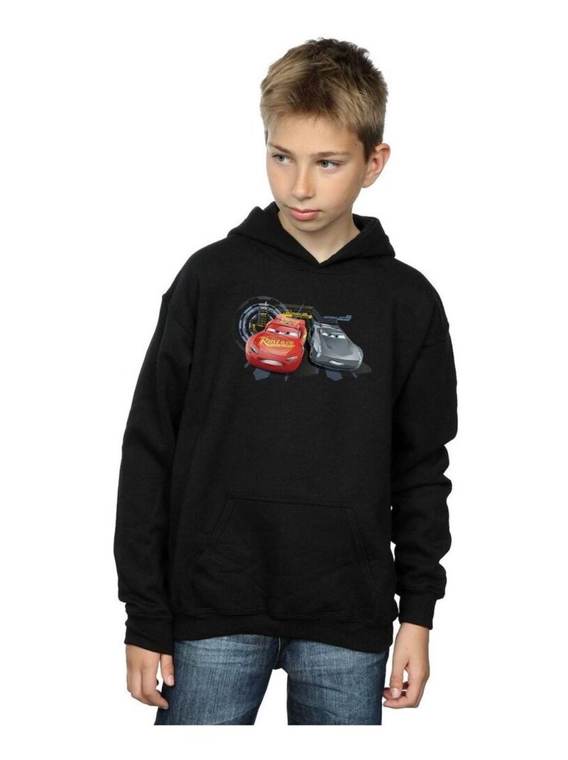 Disney - Sweat à capuche CARS LIGHTNING VS STORM Noir - Kiabi