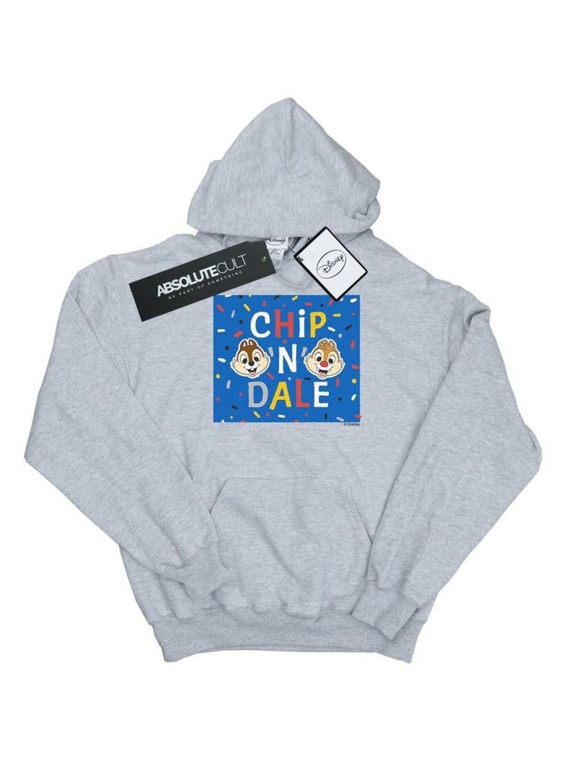Disney - Sweat à capuche CHIP N DALE Gris chiné - Kiabi
