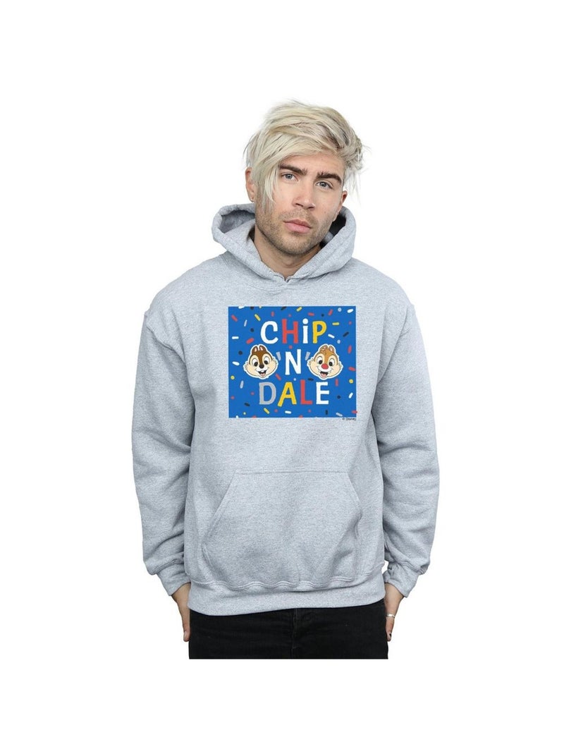 Disney - Sweat à capuche CHIP N DALE Gris chiné - Kiabi
