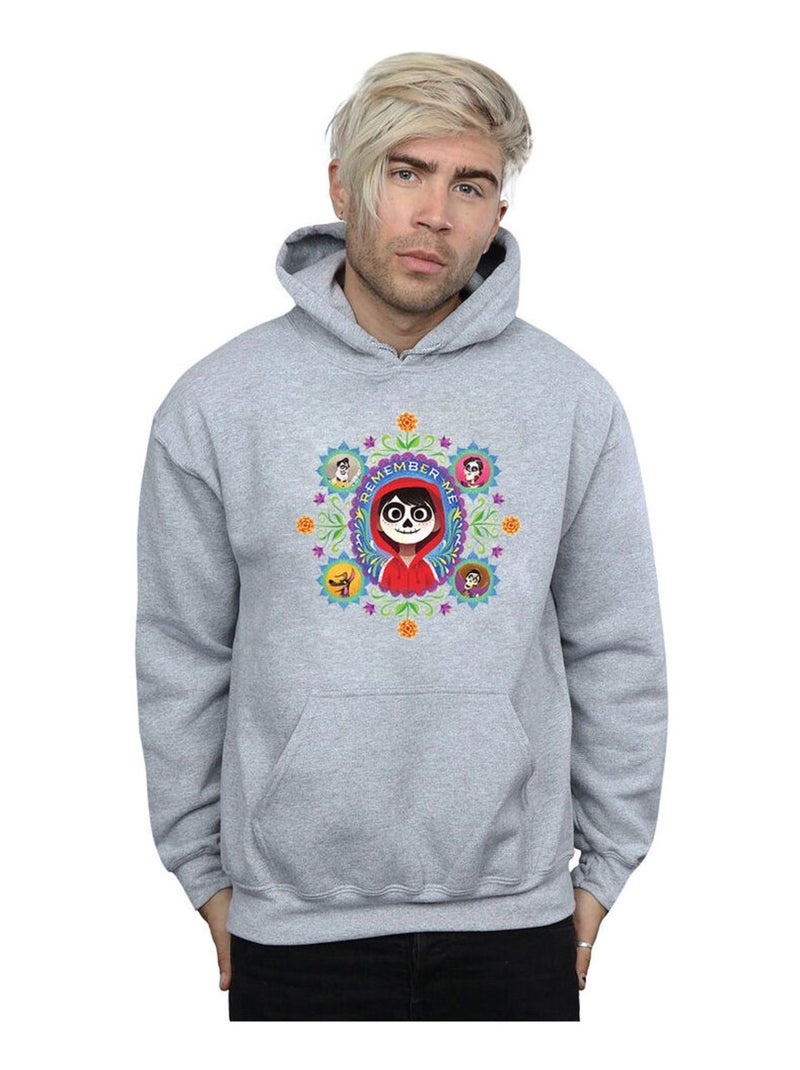 Disney - Sweat à capuche COCO REMEMBER ME Gris chiné - Kiabi