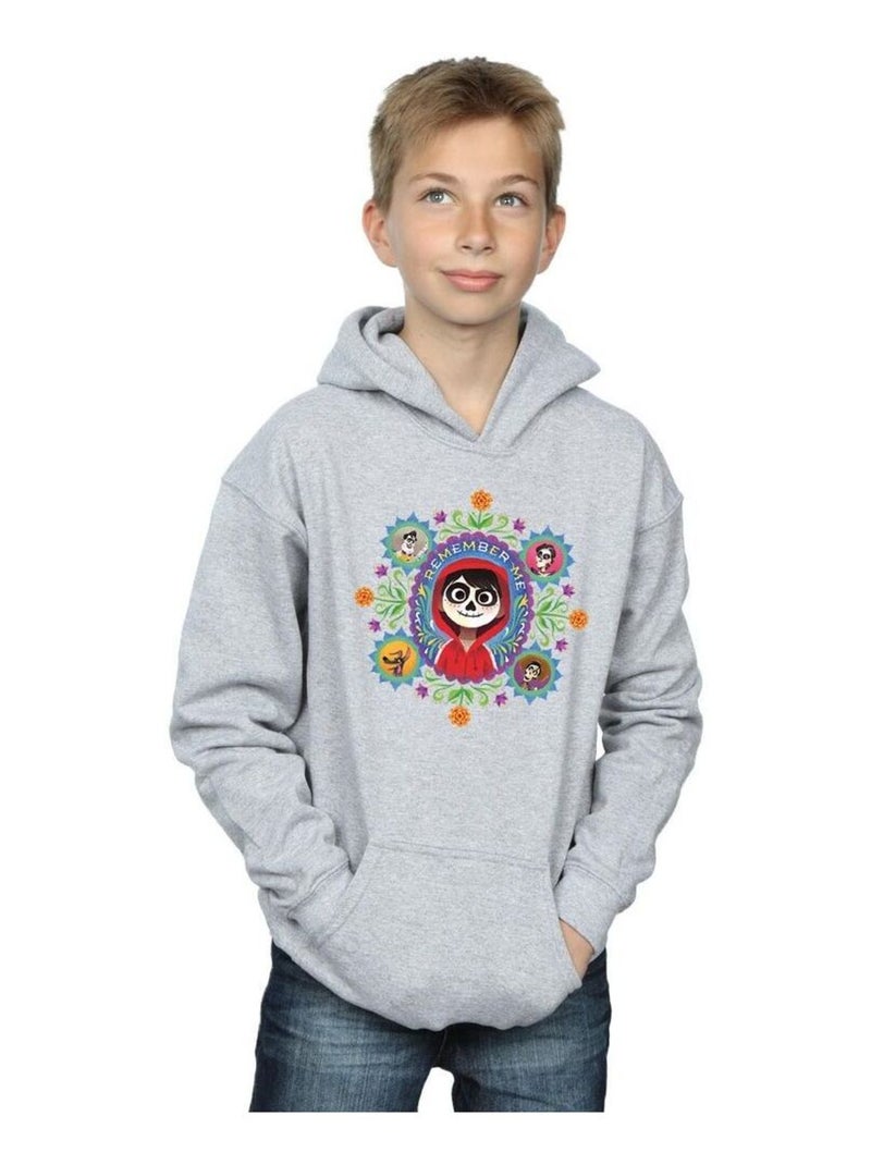 Disney - Sweat à capuche COCO REMEMBER ME Gris chiné - Kiabi