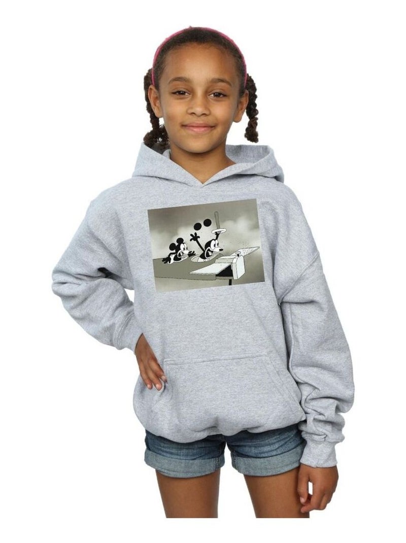 Disney - Sweat à capuche CRAZY PILOT Gris chiné - Kiabi