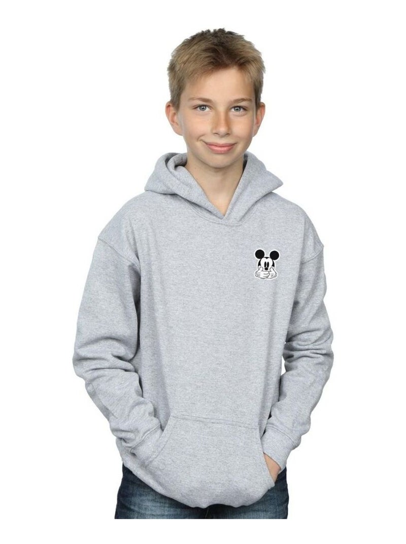 Disney - Sweat à capuche DONT SPEAK Gris chiné - Kiabi