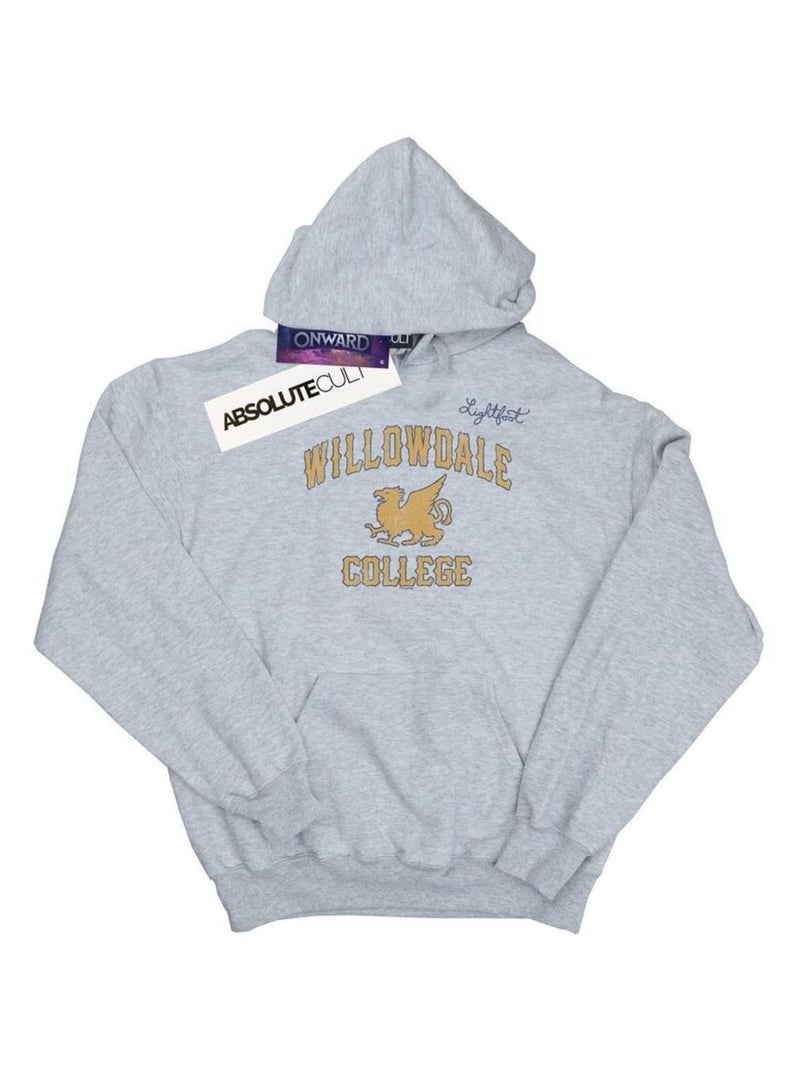 Disney - Sweat à capuche En avant WILLOWDALE COLLEGE Gris chiné - Kiabi