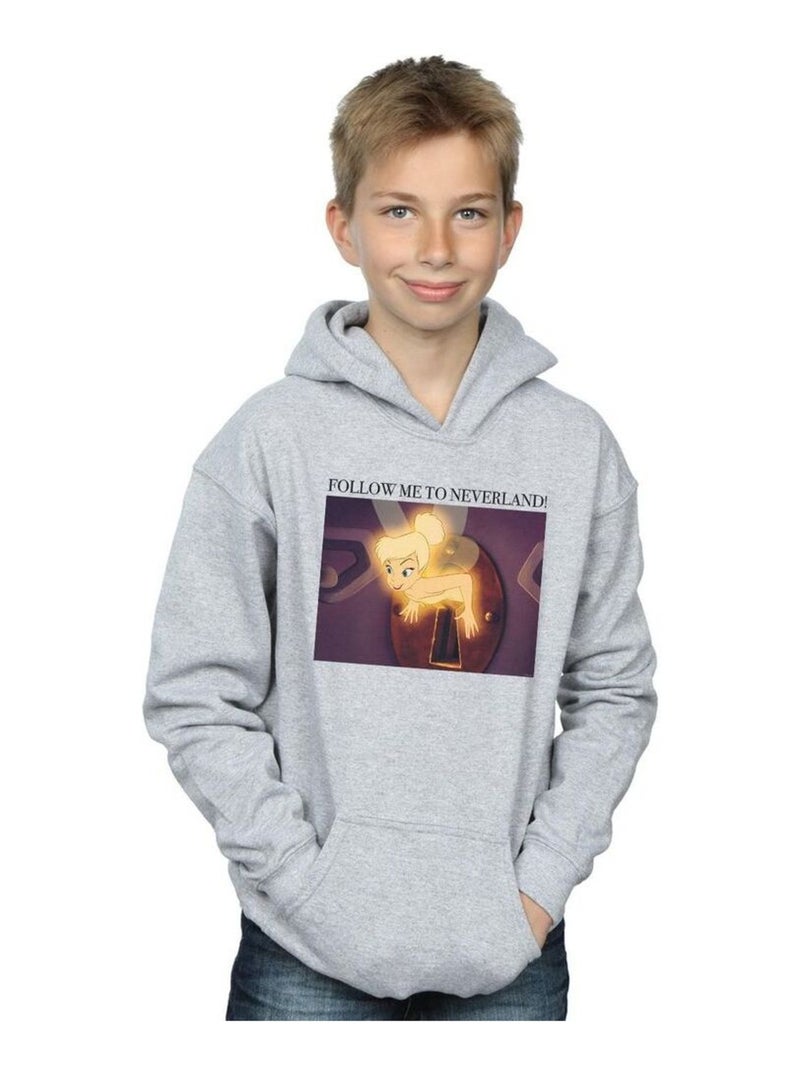 Disney - Sweat à capuche FOLLOW ME Gris chiné - Kiabi