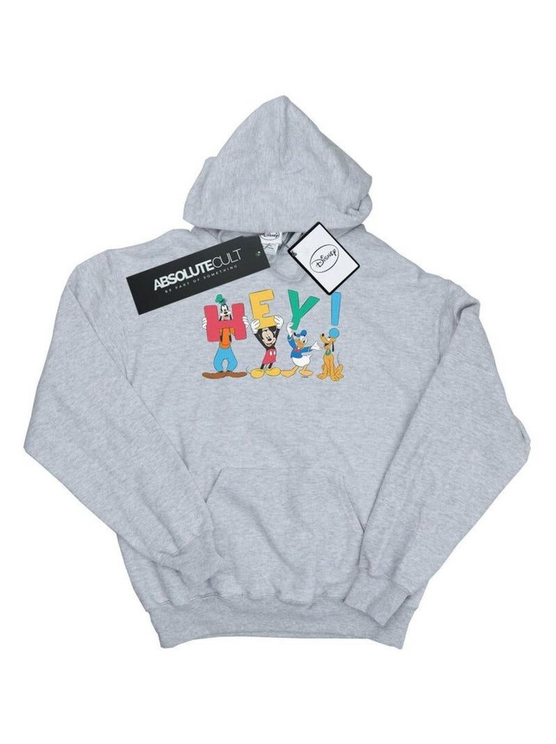 Disney - Sweat à capuche FRIENDS HEY Gris chiné - Kiabi