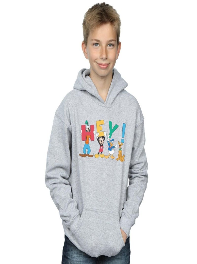 Disney - Sweat à capuche FRIENDS HEY Gris chiné - Kiabi