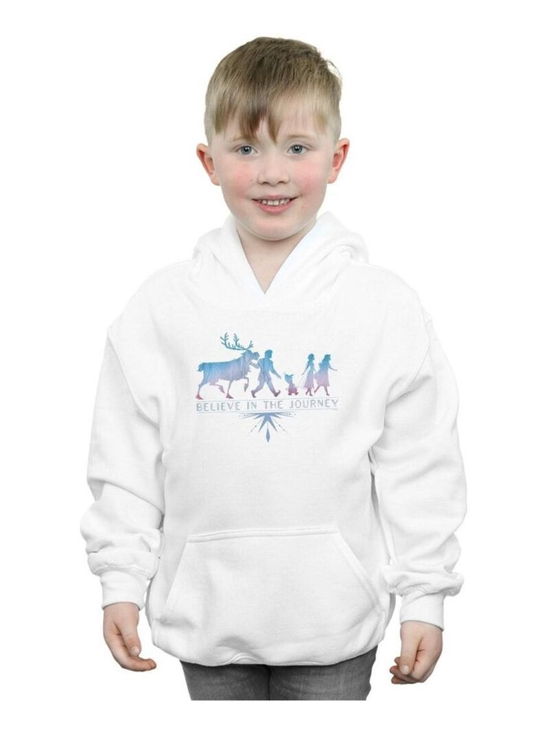 Disney - Sweat à capuche FROZEN BELIEVE IN THE JOURNEY Blanc - Kiabi