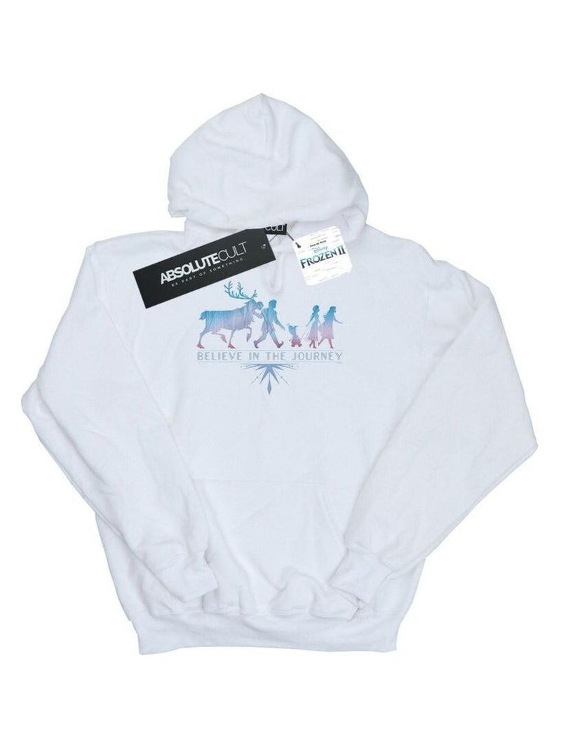 Disney - Sweat à capuche FROZEN BELIEVE IN THE JOURNEY Blanc - Kiabi