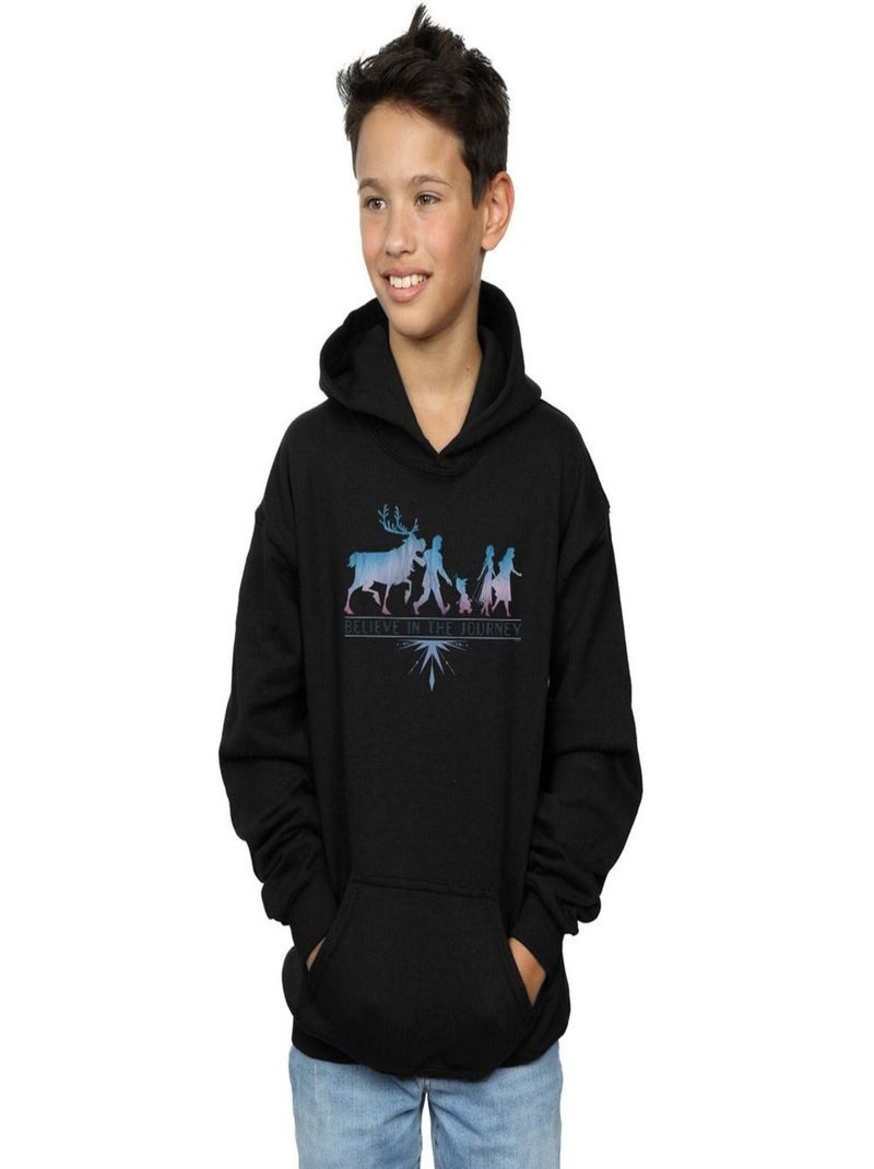 Disney - Sweat à capuche FROZEN BELIEVE IN THE JOURNEY Noir - Kiabi