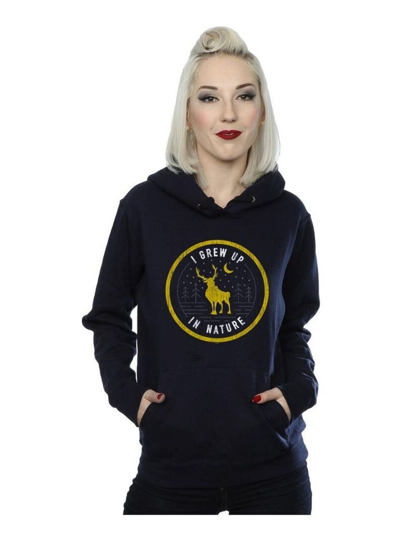 Disney - Sweat à capuche FROZEN GREW UP IN NATURE Bleu marine - Kiabi