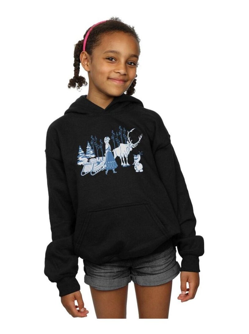 Disney - Sweat à capuche FROZEN Noir - Kiabi