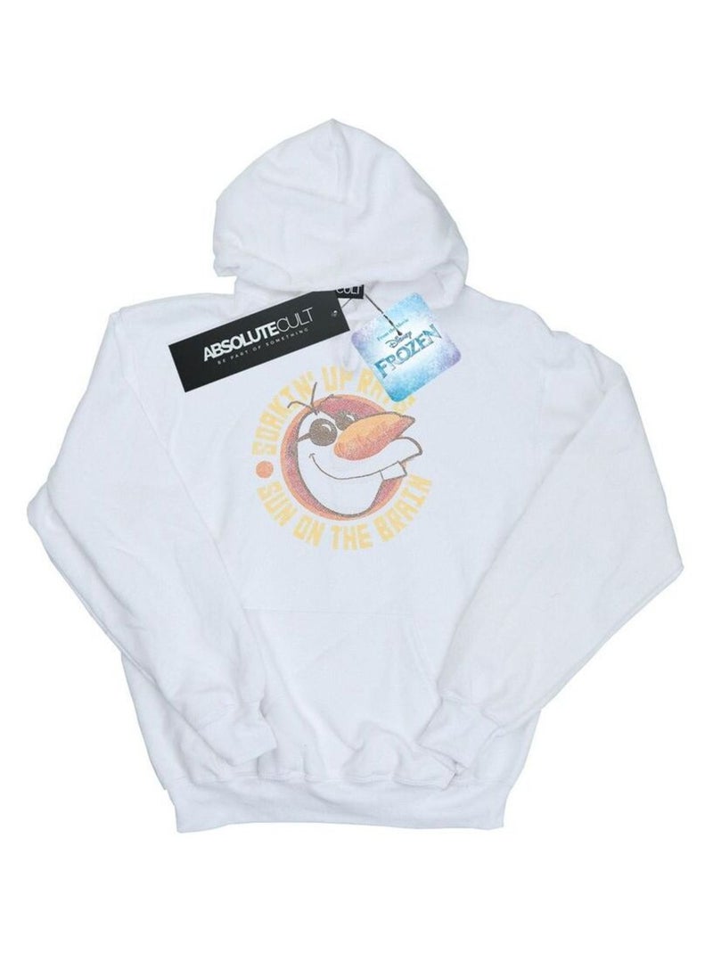 Disney - Sweat à capuche FROZEN SUN ON THE BRAIN Blanc - Kiabi