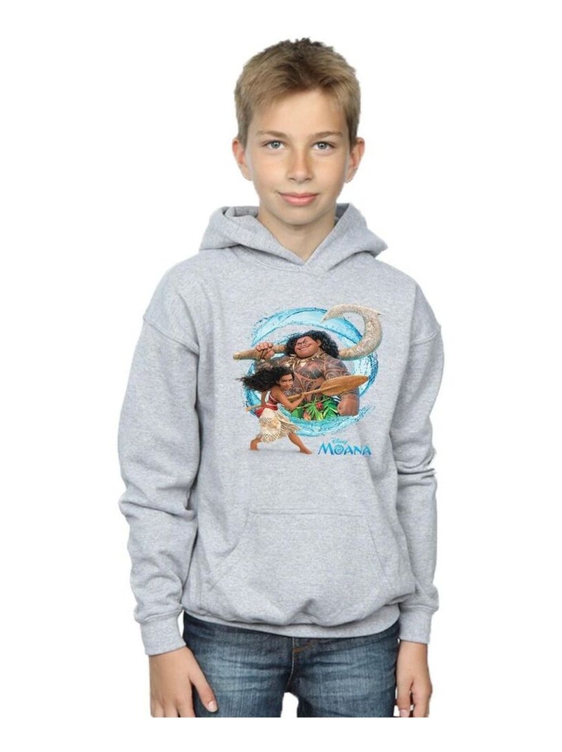 Disney - Sweat à capuche Gris chiné - Kiabi